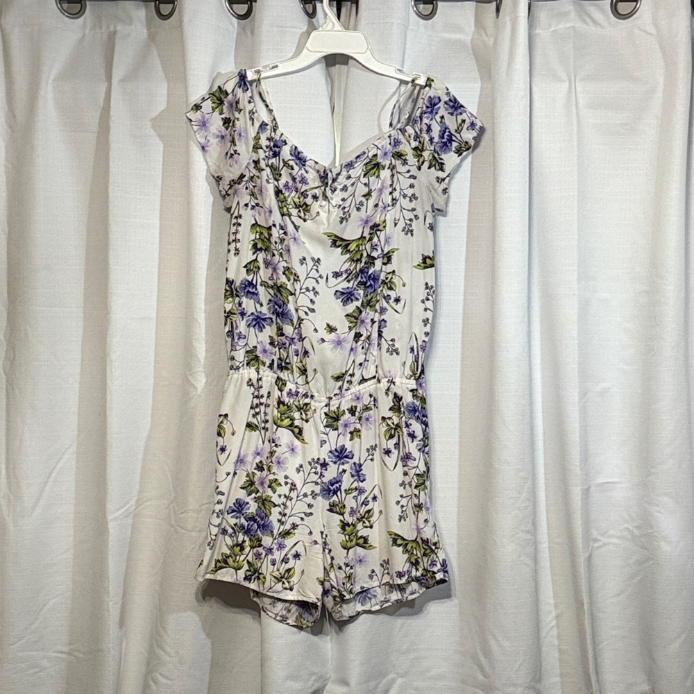 Place Floral Print Garment with Purple and Green Accents